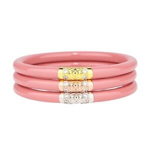 NEW BudhaGirl Three Kings All Weather Bangles – Blush | Small | Set of 3